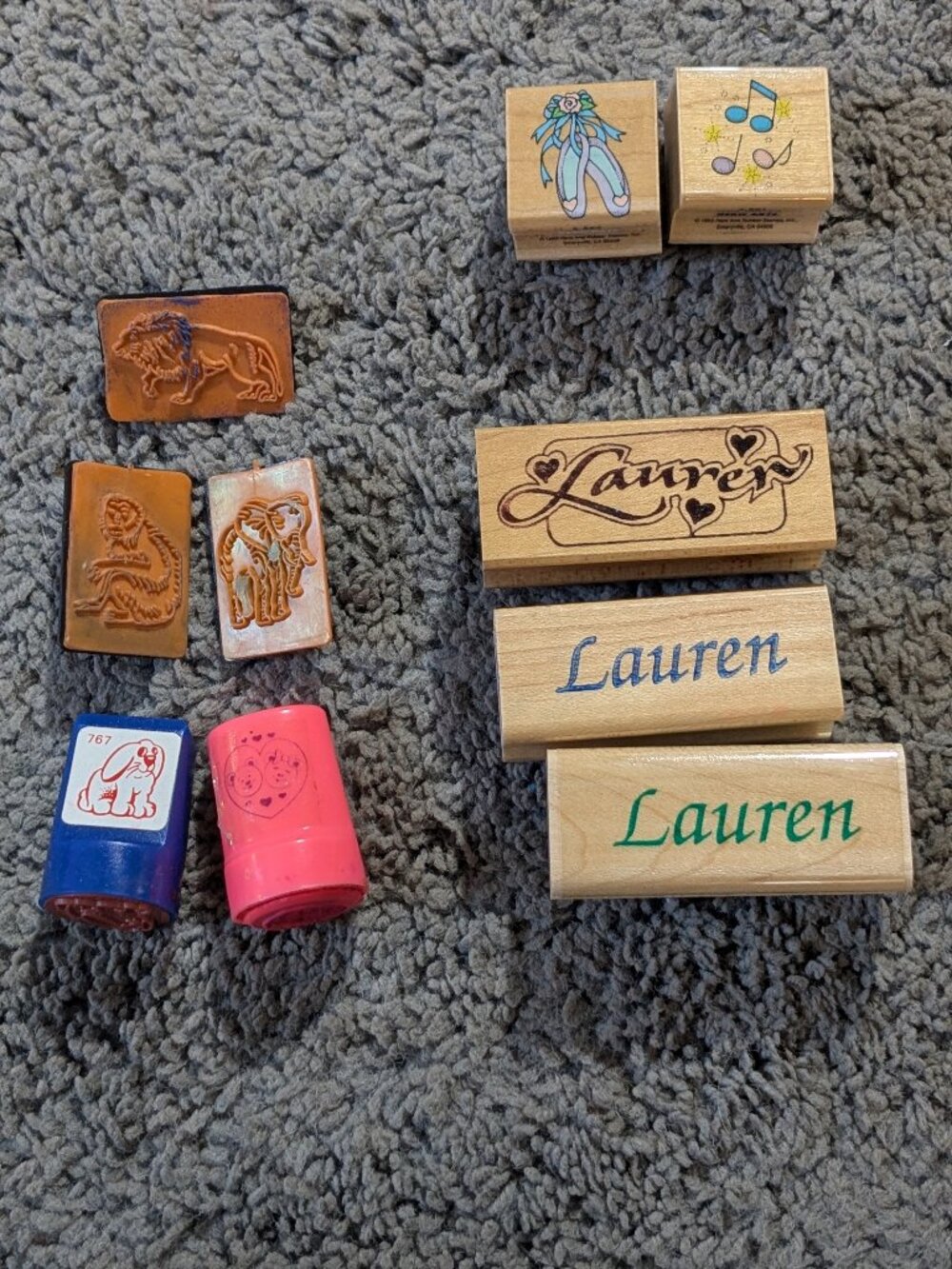 Vintage 1992-95 Lot of Rubber Wood Stamp Collection Assorted Designs Shapes